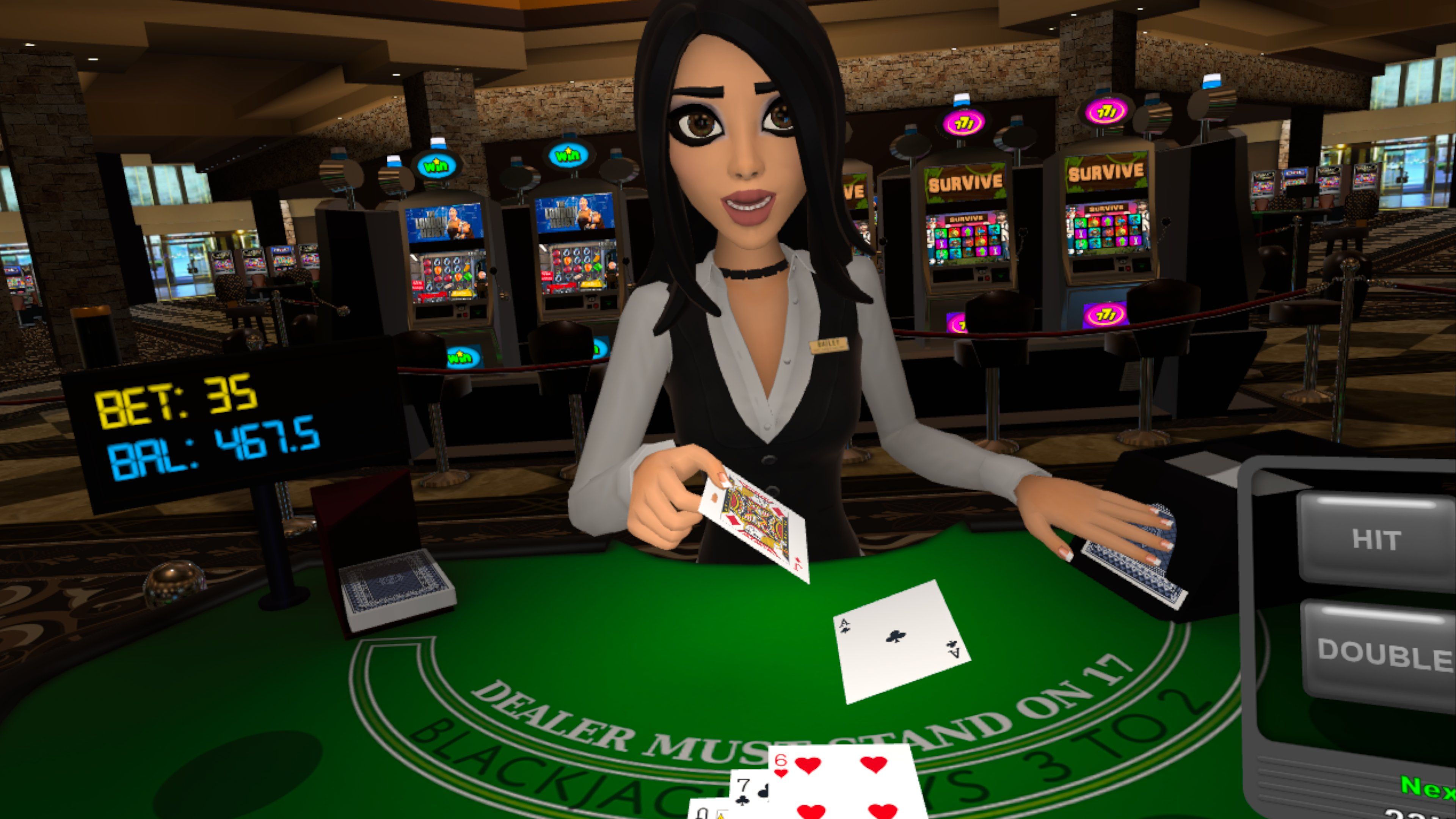 Blackjack Bailey VR - Card gameplay