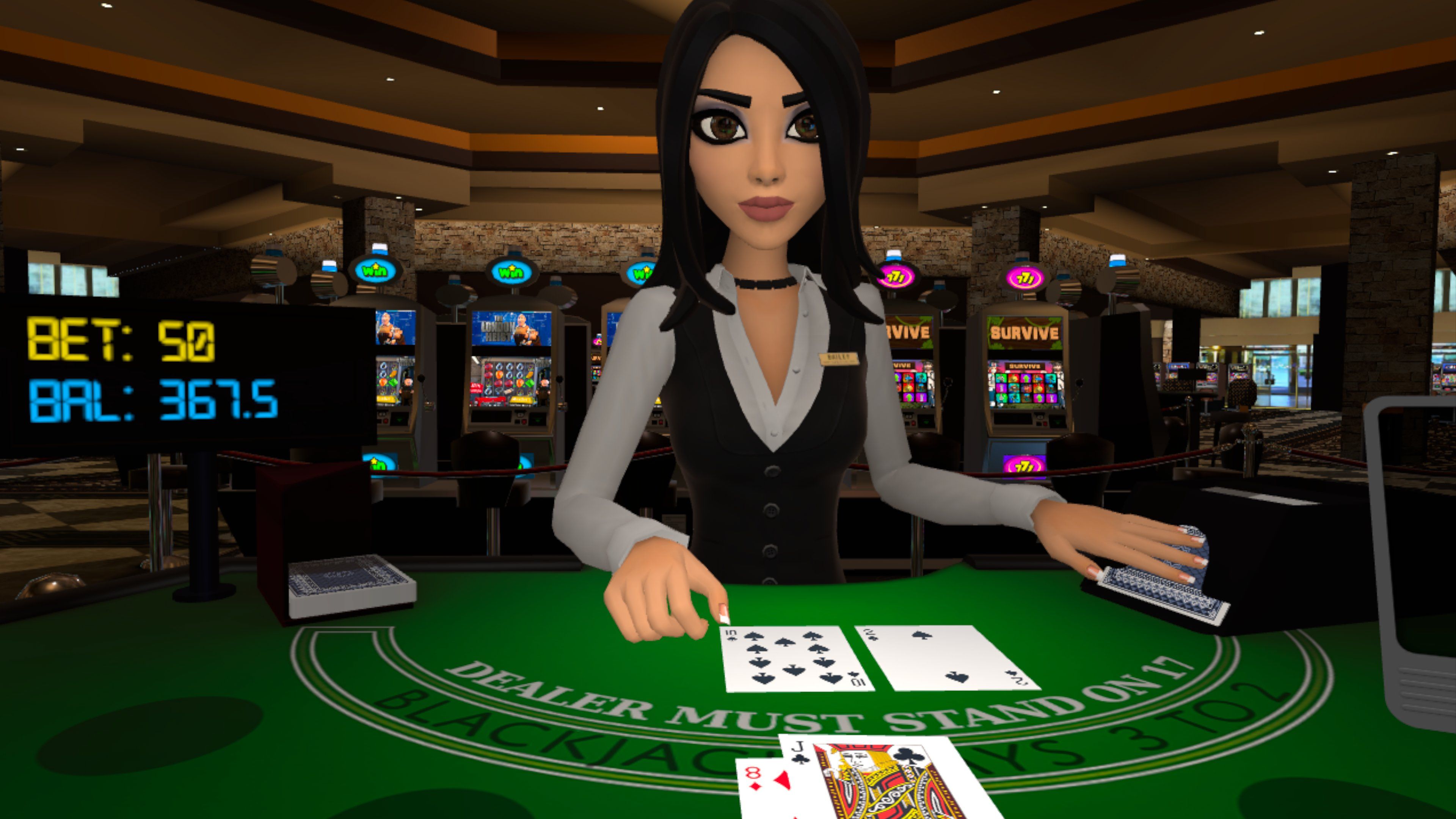 Blackjack Bailey VR - Winning hand